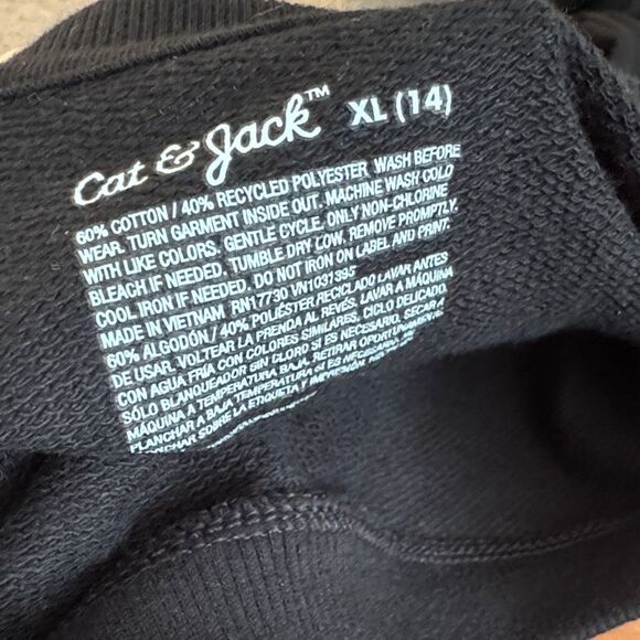 Cat & Jack Black Sweatshirt with Spider Web Design Halloween - Picture 3 of 4